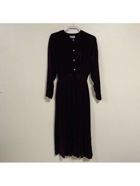 Horchow Dress Women’s Size 10 Purple Vintage Velvet Silk Blend Maxi Dress